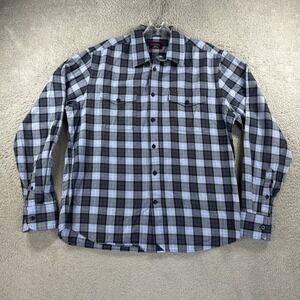 UNTUCKit Shirt Mens Medium Blue Plaid‎ Flannel Long Sleeve Lightweight Cabincore